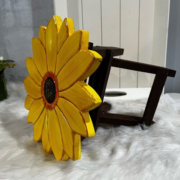 NEW Sunflower Rustic Farmhouse Handcrafted Folding Plant Stand 19” - Picture 13 of 16
